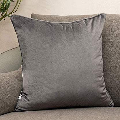 Silver Grey Square Throw Pillow Cover Wavy Velvet Cushion Cover Modern Zippered Pillowcase for Sofa Couch Bedroom Living Room Chair, 20 x 20 Inch - color: Grey, size: 20" x 20" (Pack of 1)