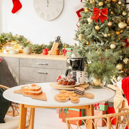 AWIZOM 2 Pcs Christmas Cutting Boards Christmas Tree and Gingerbread Man Shape Charcuterie Boards Bamboo Wood Kitchen Chopping Board Larser Engraved Serving Boards for DIY Housewarming Xmas Presents