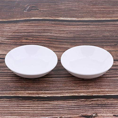 2Pcs Round Replacement Ceramic Dish 3.8 Inch for Electric Oil Aromatherapy Burner/Warmer, Lamp Wax Tart Oil Warmer Round, White (TCD00002)