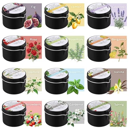 12-Pack Massage Candle Set - Low Temperature Soy Wax Melts into Silky Smooth Massage Oil, 1oz Aromatherapy Candles for Couples, Home Spa, Relaxation & Romantic Gifts (12 Scents) - color: 12Pack-Massage