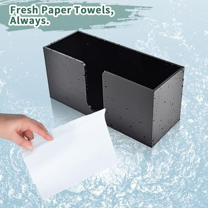 Paper Towel Holder Countertop, Black Acrylic Napkin Dispenser, 1 Pack | Multifold Paper Towel Dispenser for Z-Fold, C-Fold, MultiFold, Trifold; Bathroom, Toilet, Kitchen, Restaurant Countertop Use - color: Black