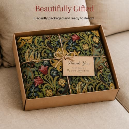 William Morris Golden Lily Black Tapestry Throw Pillow Cover 18 x 18 in - color: Golden Lily