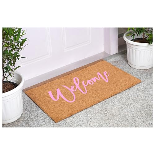 Calloway Mills Cursive Welcome Doormat, Pink (24" x 36") - color: Pink, size: 2' x 3' (Rectangular)