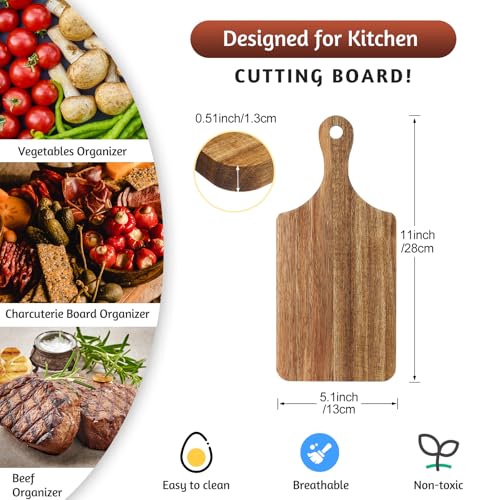 Patelai 1 Pack Thicken Bamboo Cutting Board Bulk, 11x5 Inch Acacia Wood Chopping Crafts Customized Laser Engraving Serving Charcuterie Boards Mother's Day Housewarming Gift,0.60" Thick (Acacia Wood) - color: Acacia Wood