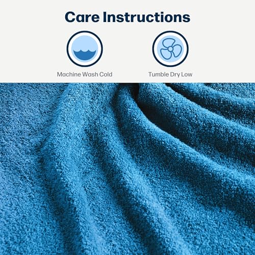 24-Piece Set of Towels, Lightweight 380 GSM Cotton Towels, Quick Drying, Absorbent Hand Towels, Fingertip Towels, Bath Towels, & Washcloths, Blue - color: Blue