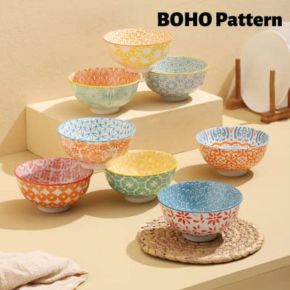 Ceramic Bowls, 10 Oz Small Bowl, Set of 8 Ice Cream Bowls, Dessert Bowl for Salsa, Rice, Sauce, Side Dishes, Snack, Condiment, 4.75 Inch-Microwave Dishwasher Safe - size: 10 Oz-4.75"