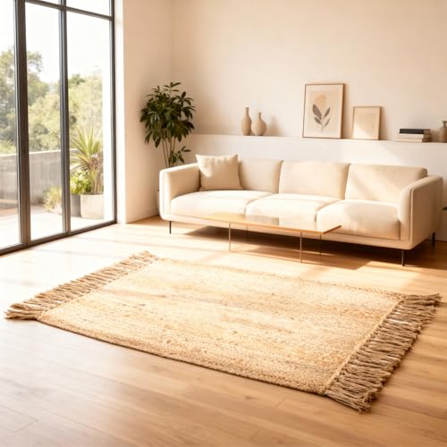 Jute Rug 2x3 Natural Fiber Braided Rugs Farmhouse Woven Reversible Kitchen Area Rug, 100% Pure Plant Fiber Entry Rug, Indoor Entryway Floor Doormat, 24x36 Rectangular - size: 2' x 3' (Rectangular)