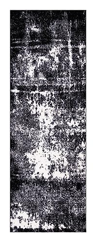Keen Home Design Runner Rugs - 32"x91" Non-Shedding, Thick Pile Abstract Rugs for Kitchen, Living Room, Bedroom, Dining Room, Entryway - Size: 2'8" x 7'7", Abstract Black - color: Abstract Black, size: 2'8" x 7'7" (Runner)