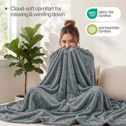 Utopia Bedding Cool Grey Fleece Blanket Twin Size Lightweight Fuzzy Soft Anti-Static Microfiber Dorm Bed Blanket (90x66 Inch) - color: Cool Grey, size: Twin (90x66 Inch)