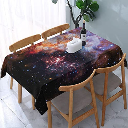 Worltoldb Galaxy Tablecloths Polyester Table Cloth for Kitchen Dinning Table Washable Table Cover for Parties Wedding Picnic - color: White7