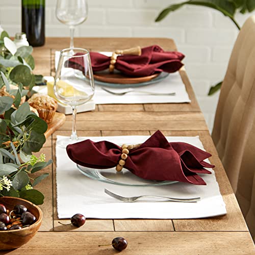 DII Basic Everyday Ribbed Tabletop 100% Cotton, Placemat Set, 13x19, White, 6 Piece - color: White, size: 13x19"