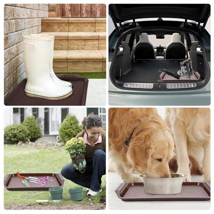 Shoe Tray 3 Pack Under Sink Tray Wet Shoe Mats for Entryway for Garden, Bedroom, Entrance Area, Garage Boot Mats for Entryway,White - color: White