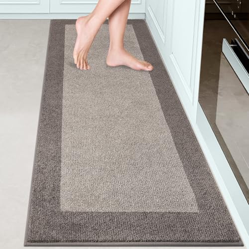 Kitchen Rug 24" x 70", Hallway Runner Rug for Floor Roll Packing | Non Slip, Machine Washable, Dirt trapping, Absorbent, Quick Drying, for Entryway, Bedroom, Bathroom, Door - color: Beige, size: 24" X 70"