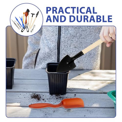 12pcs Gardening Hand Tool Set with Metal Trowel, Soil Scoop, Water Spray Bottle and Planting Tweezers for Flowerpots and Succulent Care