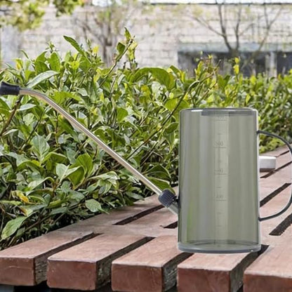 Watering Can, Indoor Long Spout Can, Portable 1L Plant Watering Device, Long Spout Can for Patio, Flowers, Office Indoor, Gray