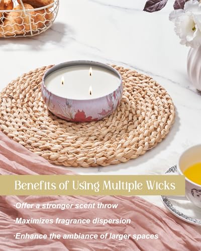 M&SENSE Strawberry Poundcake Scented Candle 12 oz | Triple Wick, 40 Hour Long Burn, Non-Toxic,100% Natural Soy Wax, Stress Relaxing Aromatherapy Candle Gift for Women Men - color: Strawberry Poundcake