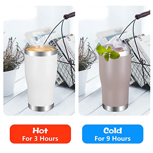 VEGOND 20oz Tumbler Stainless Steel Tumbler Cup with Lid And Straw Vacuum Insulated Double Wall Travel Coffee Mug(White 6 Pack) - color: White, size: 6 Count (Pack of 1)