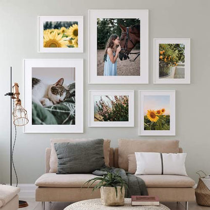 upsimples 4x6 Picture Frame Set of 10, Display Pictures 3.5x5 with Mat or 4x6 Without, Multi Photo Frames Collage for Wall or Tabletop Display, White | Fit 3.5x5 and 4 x 6 Photos, Wall or Tabletop Display, For Gallery Hallway Living Room, For Christmas Mo