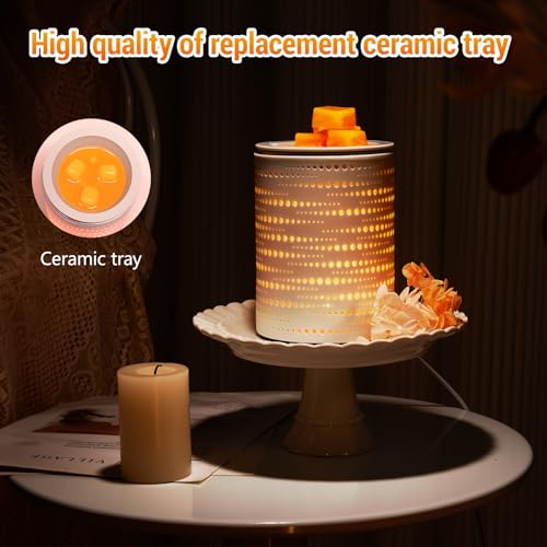 inrorans Wax Melt Warmer Ceramic Oil Burner with Timer Electric Candle Wax Melter with Led Coloful Changing Silicone Removeable Tray for Home Gifts-Sun Moon Galaxy - color: Sun Moon Galaxy