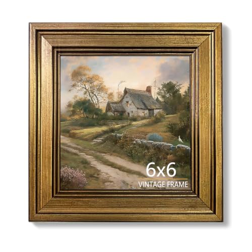 6x6 Picture Frame Vintage Gold for Tabletop & Wall Mount | Picture Frames for Living Room, Bedroom, Office Décor & Wedding Gift - color: Gold, size: 6X6 - 1 Pack