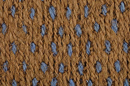 Anji Mountain AMB0BT2F-007 Black Rubber Boot/Shoe Tray with Coir, Fits 2 Pair (24.5" Wide), Tan & Blue Insert - color: Tan and Blue Insert, size: 24" x 14" x 1.5"