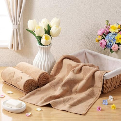 Hahafelt 3 Pack Cute Bear Hand Towels for Bathroom 100% Cotton Brown Decorative Bow Jacquard Weave Towels Absorbent Soft for Kitchen Bathroom Decor Gifts, 29.5 x 13.7 Inch - style: Bear