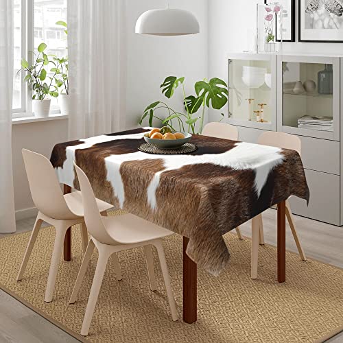 Worltoldb Cow Tablecloths Polyester Table Cloth for Kitchen Dinning Table Washable Table Cover for Parties Wedding Picnic - color: White10