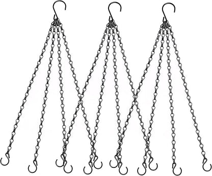 Heybe 16 Inch Hanging Basket Chain, 4 Point Hanging Chains with Hooks for Pot Planters Bird Feeders Lantern Lamp,Extended Hangers for Hanging Badkeys(16inch, 4 Point) - size: 16 inches, style: 4 point