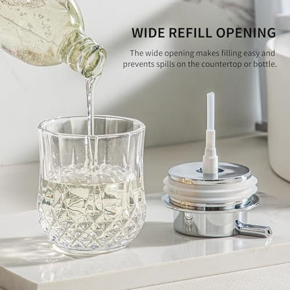 Enra Glass Soap Dispenser with Silver Pump, Lotion Dispenser for Bathroom | Refillable Liquid Soap Bottle with Clear Glass Design.Ideal for Bathroom, Kitchen Sinks,Countertops and Vanity Spaces. - color: Clear-silver Liquid Pump
