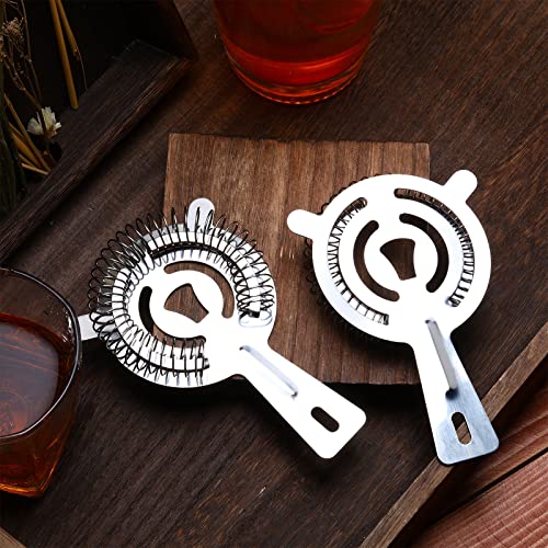 16 Pcs Bar Bartender Strainer Stainless Cocktail Strainers | 5.5 Inch Steel Silver Shaker Ice Bar Shelf for Hawthorne Bartenders Mixologists Drinking Water Filtering