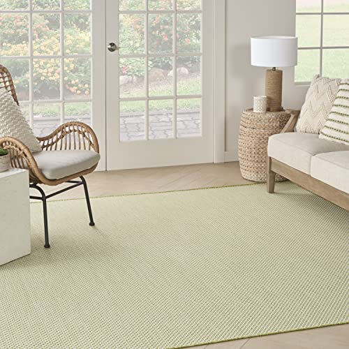 Nourison Home Courtyard Ivory Green 6' x Square Area Rug - Easy Clean, Non Shedding, Bed Room, Living Room, Dining Room, Kitchen (6' x Square) - color: Ivory Green, size: 6' x 6' (Square)
