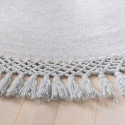 SAFAVIEH Sahara Collection 3' Round Blue SAH490M Handmade Boho Tassel Area Rug - color: Blue, size: 3' (Round)