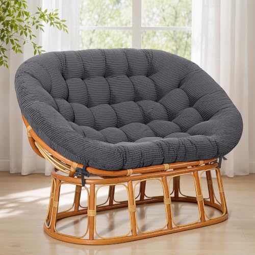 Papasan Chair Cushion Dark Gray - color: Grey, size: 65x48 Inch