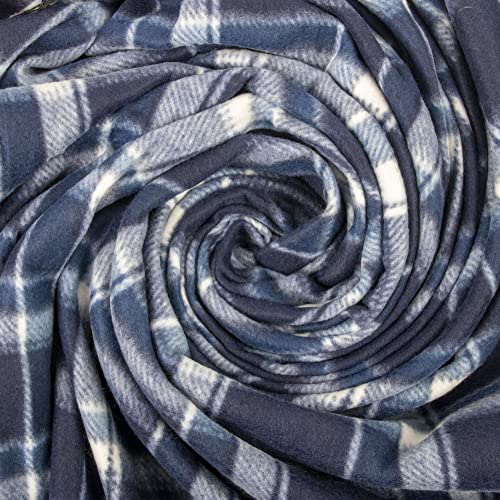 Trail maker 50x60 Throw Blankets, Plaid Fleece Throw Blankets for Bedroom, Couch, Livingroom, Chair, Pets, Outdoors - color: Blue