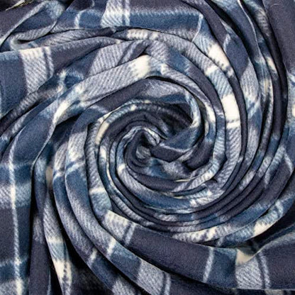 Trail maker 50x60 Throw Blankets, Plaid Fleece Throw Blankets for Bedroom, Couch, Livingroom, Chair, Pets, Outdoors - color: Blue