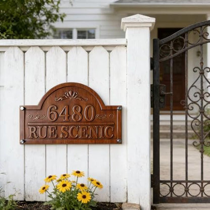Address Numbers for House,Wood House Address Plaque,Custom Address Sign House Numbers for Outside Personalized Custom Metal Address Signs for Houses Wood Metal housewarming gifts - color: Style 1