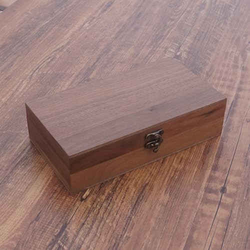 Walnut Handmade Walnut Partition Wooden Box for Keepsakes, Photos, Jewelry Ring Wedding Gift Box - color: Walnut-HTMDFH