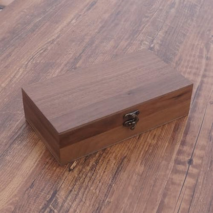 Walnut Handmade Walnut Partition Wooden Box for Keepsakes, Photos, Jewelry Ring Wedding Gift Box - color: Walnut-HTMDFH