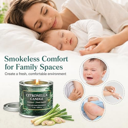 Citronella Candles Outdoor,6 Pack 42 oz Soy Wax Tin Candles with 7% Citronella Oil, Bonus Magnetic Bottle Opener, Up to 300 Hours, for Patio, Backyard, Camping, BBQ & Garden - color: Citronella Candles