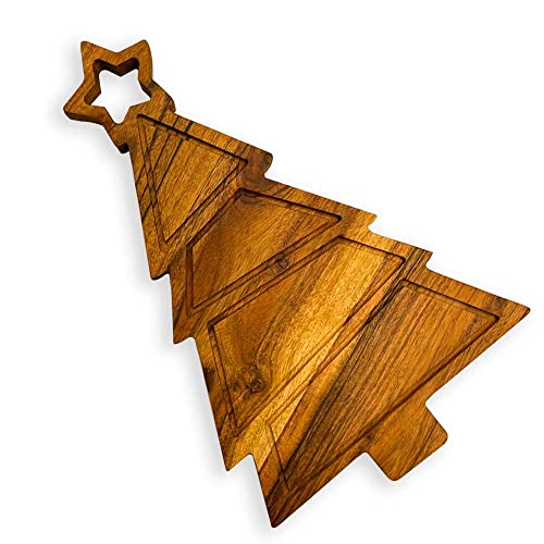 Sophia Art 100% Acacia Wooden Chopping Board, Butcher Block for Vegetables, Cafe and Restaurant, Serving Board,Charcuterie Board Cutting Board, Brown (Star Tree Board, 11"L x 9.75"W) - color: Star Tree Board, 11"L x 9.75"W