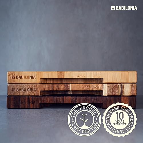 Acacia Wood Cutting Board for Kitchen, Thick Non Toxic Butcher Block | Hard Wood Edge Grain With Juice Groove 20" x 12.2" (Thick 1.7") Professional Heavy Duty Wooden Chopping Board (Oil Included) - color: Acacia Wood, size: 19.7"L x 12.2"W