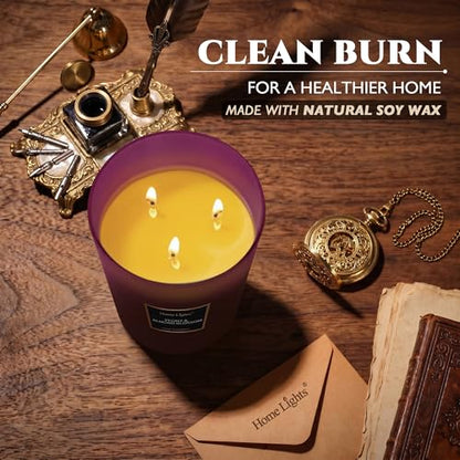 HomeLights Premium Scented Candles - 33.3 oz Natural Soy Wax, Aromatherapy for Home, Long Lasting Smokeless, 130 hrs Burn Time, 3 Cotton Wicks, Gifts for Women & Men - Peony & Almond Blossom - color: Peony & Almond Blossom