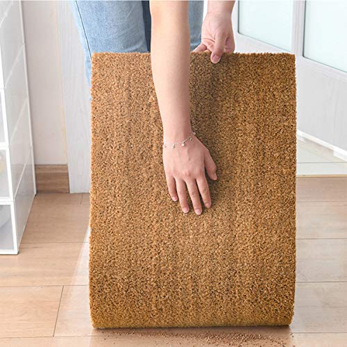 Funny Entryway Outdoor with Heavy Duty Front Porch Patio Welcome Natural Coir Door Mat Novelty House Warming Gift Mat 23.7 x 15.7 inch (Woodland Pine Tree Night Sky)