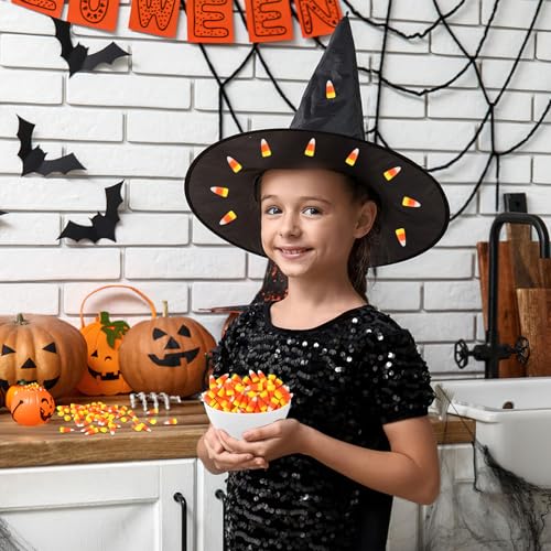 JUNEBRUSHS 50 Pcs Fake Candy Corn Resin Halloween Table Decorations | Artificial Fall Ornaments, Tiered Tray Vase Filler, Jewelry Making, Halloween Crafts - style: Candy Corn Style