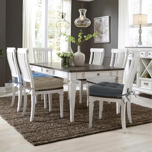 baibu Set of 6 Dining Chair Cushions, Dual-Layer Patent Design Memory Foam Kitchen Chair Cushions, Non-Slip Seat Pads with Ties, 16.5 x 16.5 x 3.5in, Blue - color: Blue, size: 6 Count (Pack of 1)
