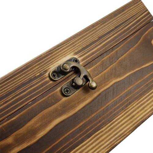 KUMGROT Wooden Box With Hinged Lid - Writable Vintage Gift Box | Handmade Solid Wood Storage for Photos, Jewelry, Coins, Cards - 7.9" x 4.5" x 2.8", Brown - style: Large Rectangular