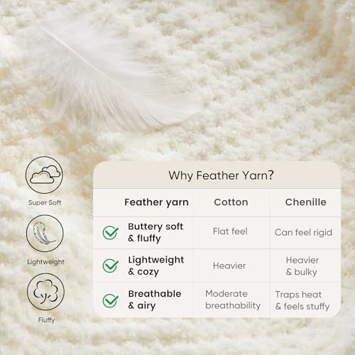 Snuggle Sac Cream Bedding Blankets Queen Size 90x90 inches, Reversible Microfiber Fluffy Fuzzy Soft Throw Cozy Knit Blanket for Women Mothers Birthday Gifts - color: Waffle Cream, size: Queen(90"x90")