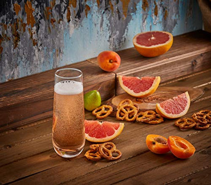 JoyJolt Milo Stemless Champagne Flutes Set of 4 Crystal Glasses. 9.4oz Champagne Glasses. Prosecco Wine Flute, Mimosa Glasses Set, Cocktail Glass Set, Water Glasses, Highball Glass, Bar Glassware - style: Clear
