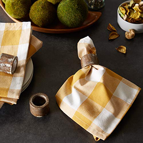 DII Buffalo Check Collection, Classic Farmhouse Cloth Napkin Set, 20x20, Honey Gold, 6 Piece - color: Honey Gold, size: 20" x 20" (Set of 6)