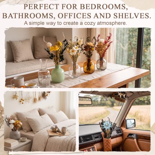 Sawysine 15 Sets Reed Diffuser Sticks Flowers, Natural Rattan Flower Reed Fragrance Diffuser Set Replacement Fragrance Diffuserrattan Sticks for Home Bathroom Bedroom Office Decor (Dried Flowers)